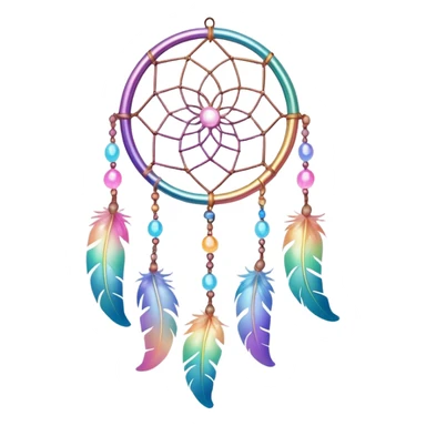 Iridescent pastel rainbow colorful transparent bright light luminescent dream-catcher  sticker