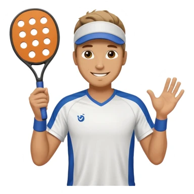 Male pickleball player sticker