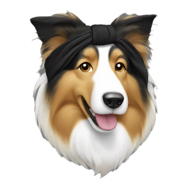 Rough collie in a black bandanna  sticker