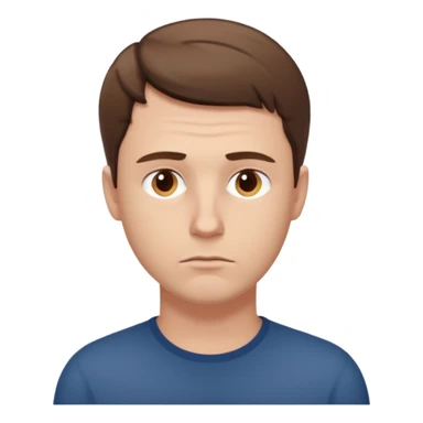 white man sits thinking sticker