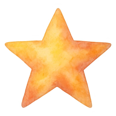 watercolor style star sticker
