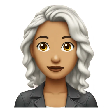 Chica morena con ojos cafés y cabello rizado  sticker