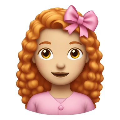 ginger woman with emoji pink bow sticker