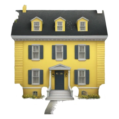 Yellow Colonial style house sticker