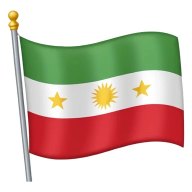 flag of Kurdistan, waving, emoji style sticker