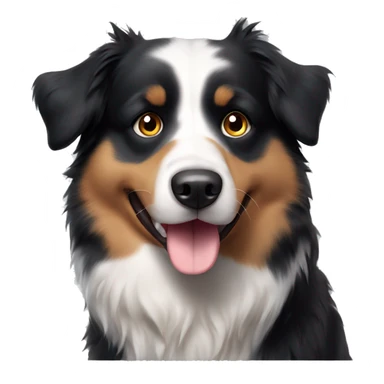 Australian shepherd black chubby dog sticker