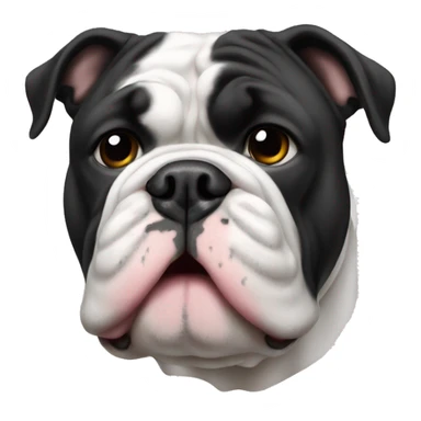Black and white English bulldog  sticker