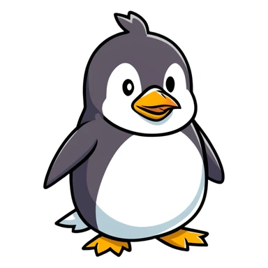 evil old penguin scary sticker