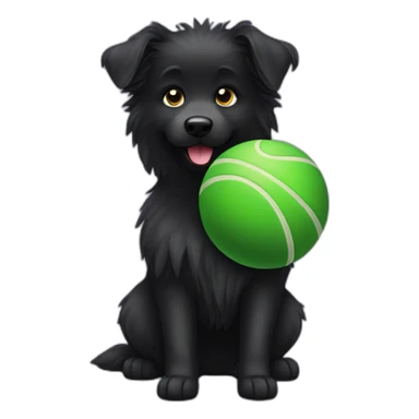 groenendael dog carrying ball sticker
