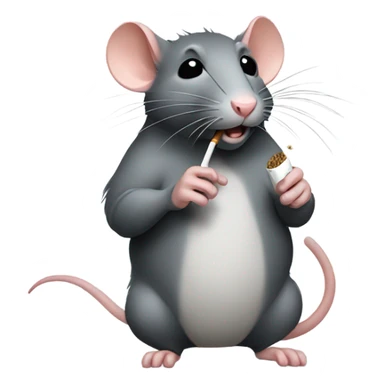 Rat smoking a cigarette sticker