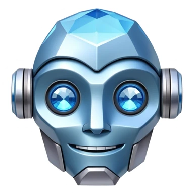 smiling robot and a large blue diamond with extra shine sticker