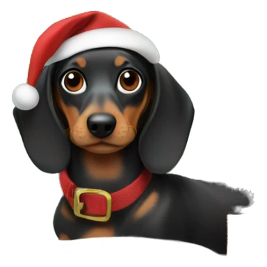 Weiner dog under a Christmas tree sticker