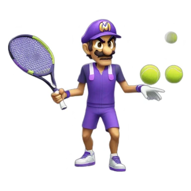 Tennis Waluigi sticker