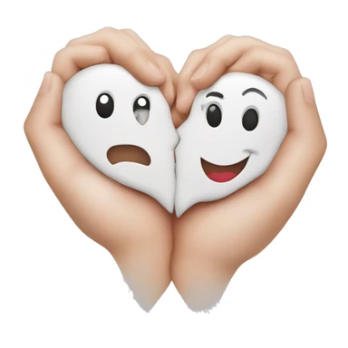 Hand heart shape with couple kissing on the back  sticker