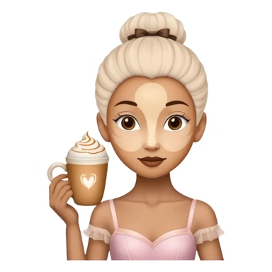 Bailarina de ballet con cabeza de un café capuchino sticker