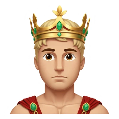 Cinematic Realistic Hercules Portrait, depicted with lifelike, sun-kissed skin and a robust, muscular physique that radiates both power and gentle nobility. His intense, kind eyes and regal expression are complemented by classical Greek attire and a laurel crown, rendered under dynamic lighting that highlights every chiseled detail. sticker