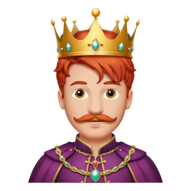 red-haired princes with crown mustace sticker