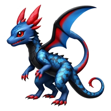 Cute Shiny Guilmon-Salandit-Umbreon-Fakémon-hybrid-creature (full body)  sticker