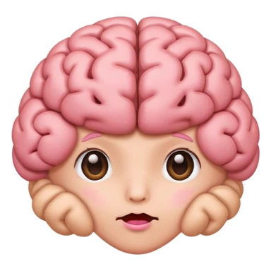 brain with cute face sticker