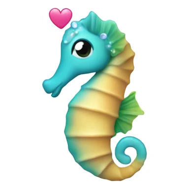 seahorse with hearts around it sticker