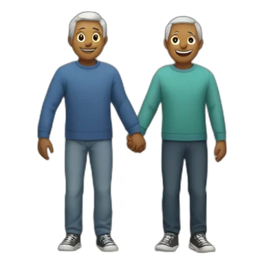 Older brothers holding hands on the side of a house sticker