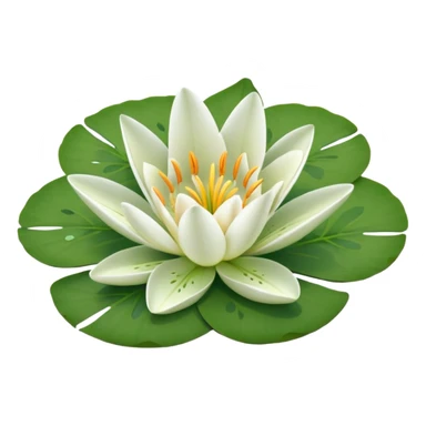 a pretty lily flower on a green circle lilypad sticker