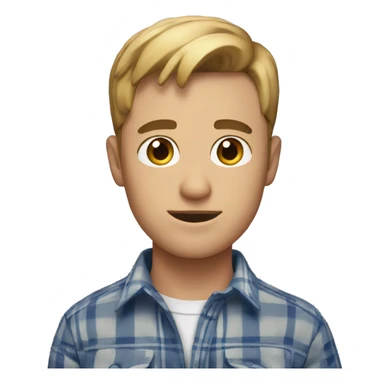 Short hair Dark blond man with hazel eyes in a plaid shirt  sticker