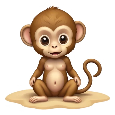 Baby monkey on the beach  sticker