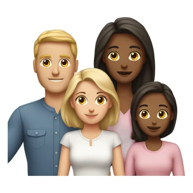 White Family mom,dad, and 3 daughters sticker