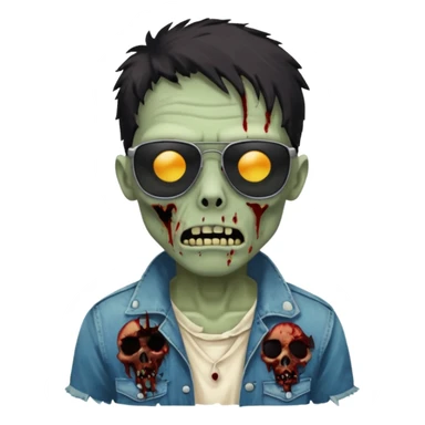 zombie with black sunglasses sticker