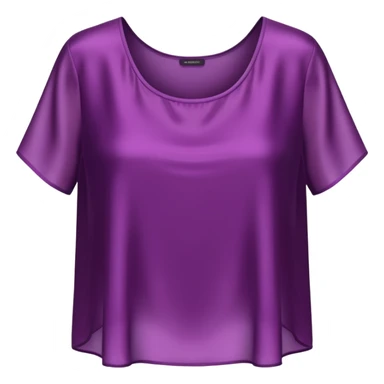 Hyper Realistic isolated plum color smooth glosssy like silk crop top blouse. sticker
