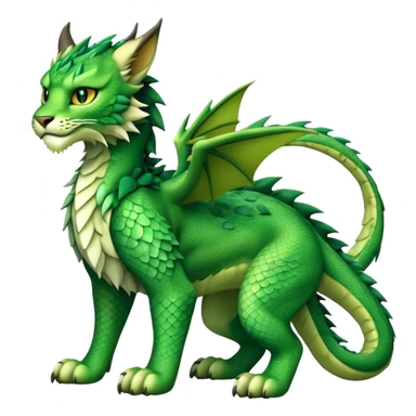 Green Dragon-type Fakémon-Lynx full body sticker