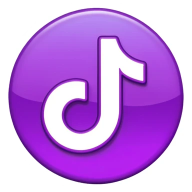 Purple and Cian Symbol of TikTok app sticker