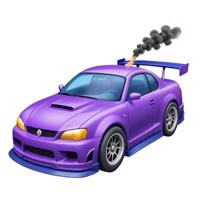 Purple and navy blue car doing a drift. sticker