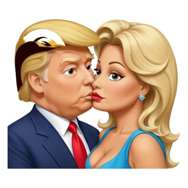 Donald trump and Jennifer coolidge kissing sticker