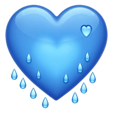 Blue heart in the rain  sticker