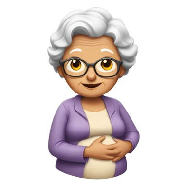 pregnant old lady sticker