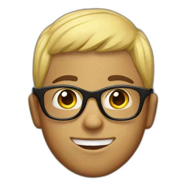 black-hair fair boy with glasses sticker