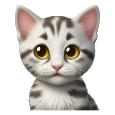 photorealistic kitten with heart sticker