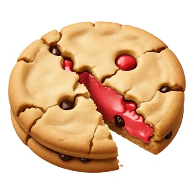 Two plain cookies, one bitten sticker