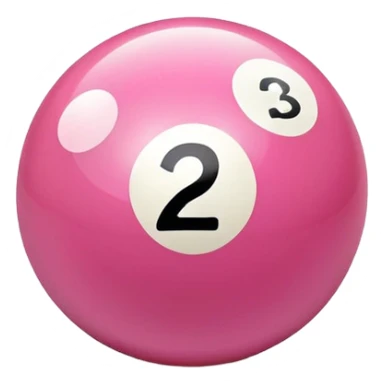 pink billiard ball with the number 23 sticker
