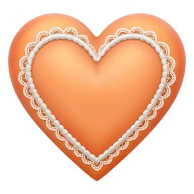 cute peach colored heart with lace trimming sticker