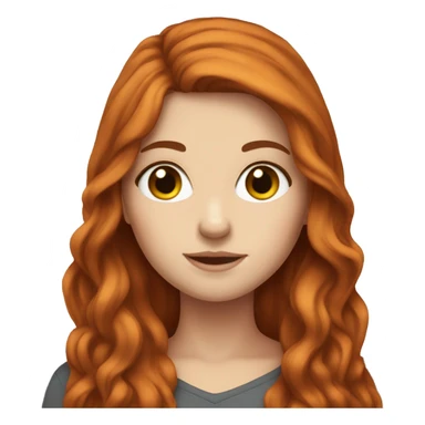 white girl with long auburn hair  sticker