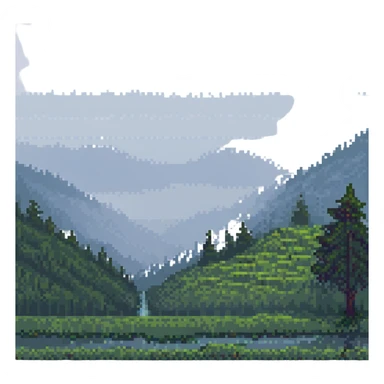 A foggy landscape sticker