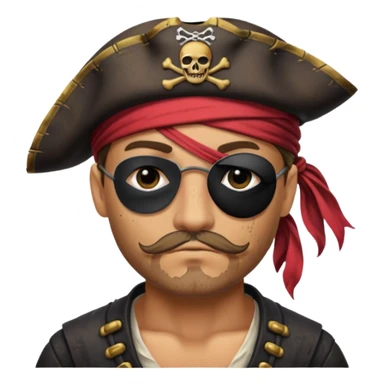 pirate with black eyepatch covering one eyeü sticker