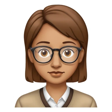 light skin with a tan brown hair and eyes glasses and a big nose sticker