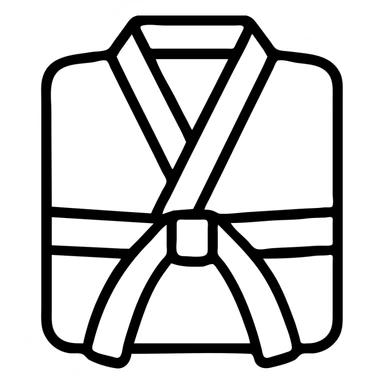 Folded martial arts gi with belt wrapped around it sticker