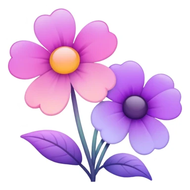 Light pink pastel purple gradients flowers sticker
