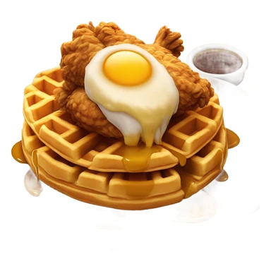 Fried chicken and waffle drizzled with maple syrup sticker