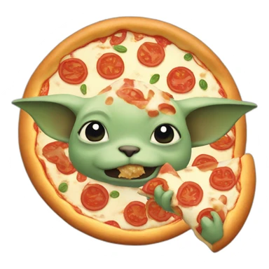 Grogu eating pizza sticker